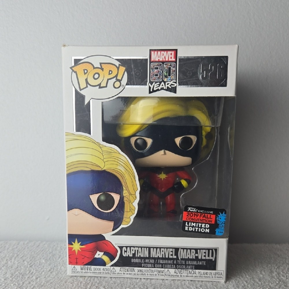 MARVEL 80 YEARS: CAPTAIN MARVEL (MAR-VELL) Funko Pop! 526- 3 for $25